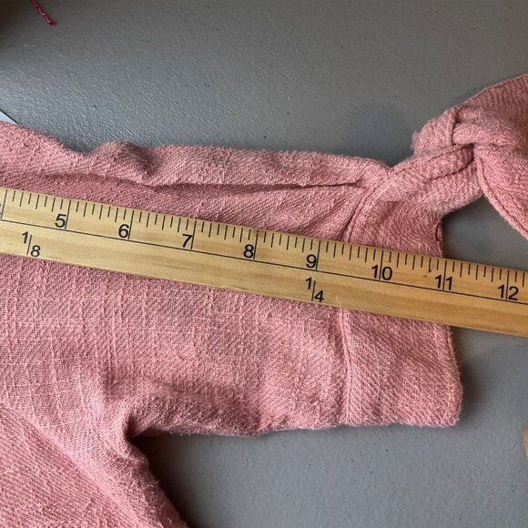 Free People Med Love of My life Midi Dress Pink Textured Button Cottage Praire - Picture 14 of 15